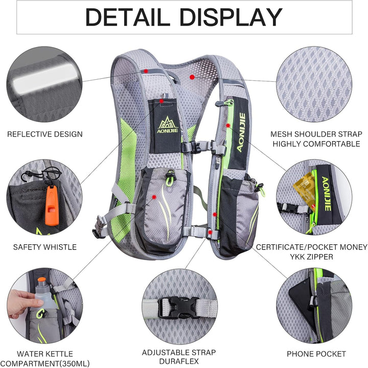 Geila Trinkrucksack, Trinkweste Outdoorsport Trail Marathoner Running Race Leichter Rucksack für Män