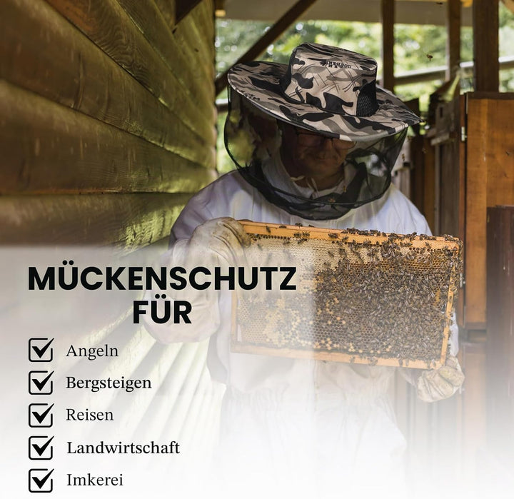 LALAGO Imkerhut, 2 Stück Moskitonetz Hut, Kompakt Faltbarer Hut mit integriertem Moskitonetz, Sonnen