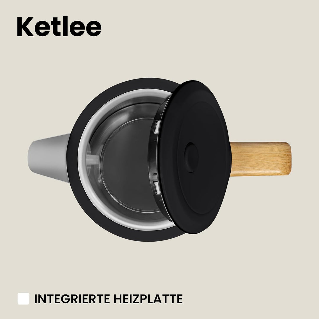 ZEEGMA KETLEE 1,7 L Kabelloser elektrischer Wasserkocher für Tee und Kaffee, 2200 Watt, Wasserstands