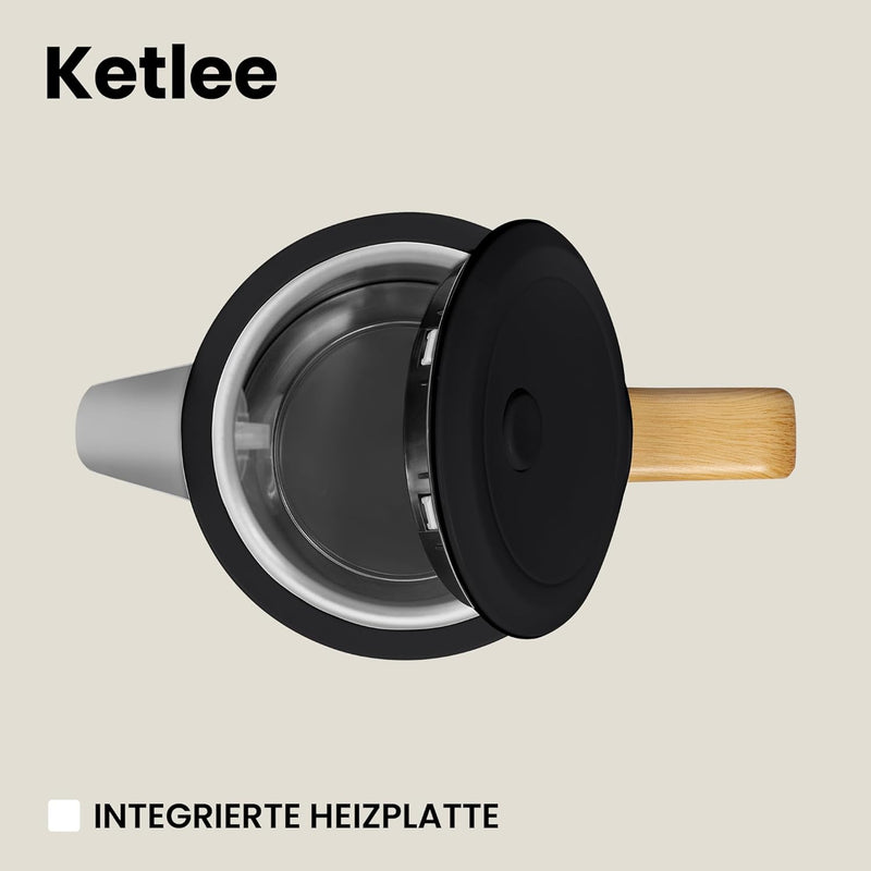 ZEEGMA KETLEE 1,7 L Kabelloser elektrischer Wasserkocher für Tee und Kaffee, 2200 Watt, Wasserstands