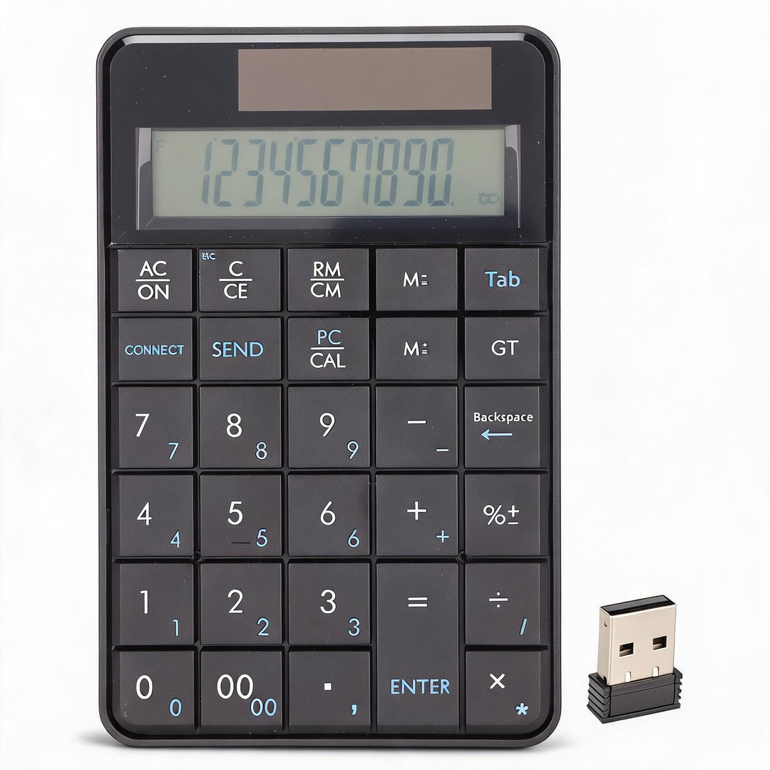 Annadue 2 in 1 Kabelloses Keypad mit Taschenrechner, 29 Tasten 2.4G Kabellos Nummernblock Ziffernblo