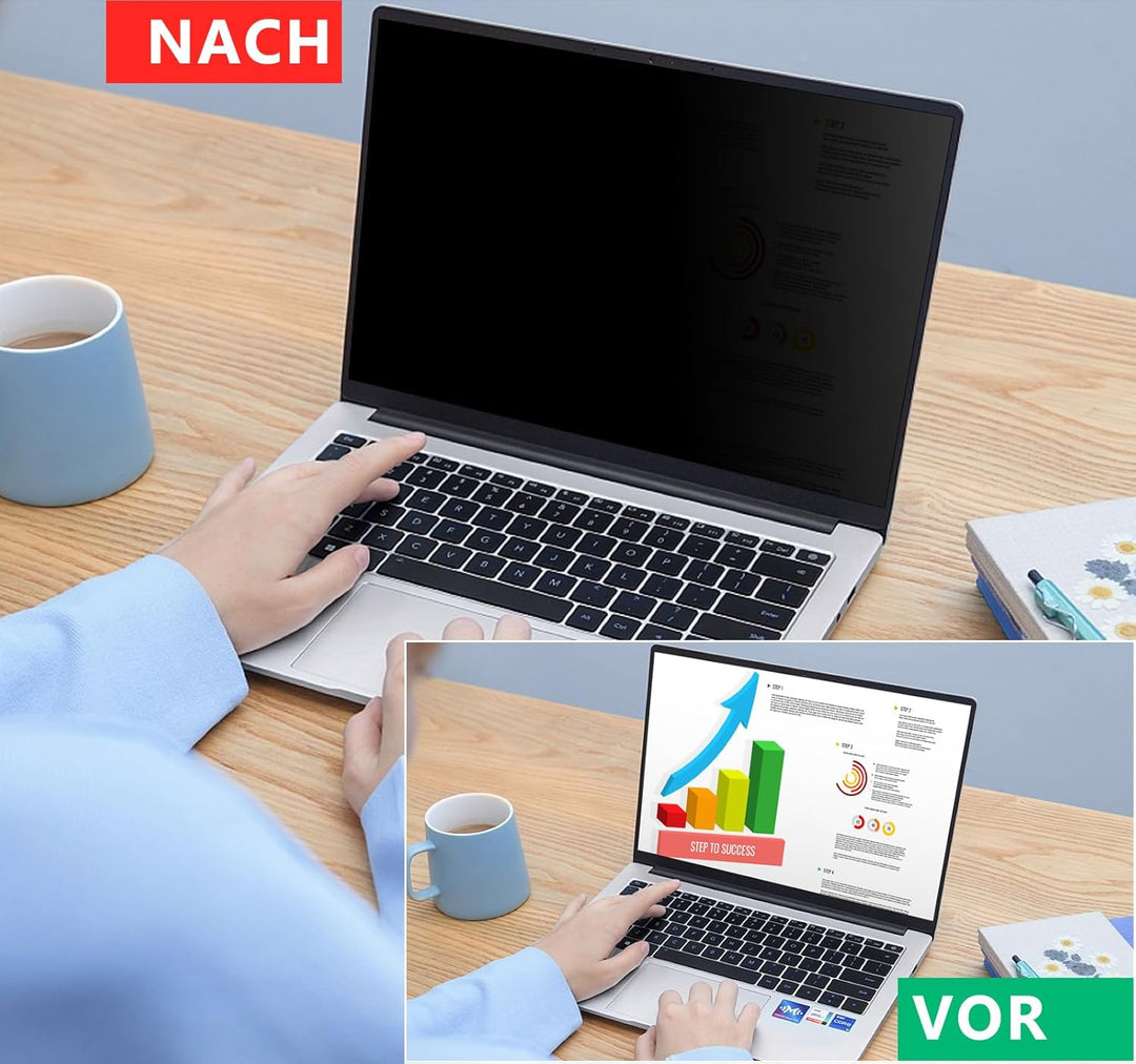 PYS Laptop Blickschutzfolie 17,3 Zoll Anti Spy Blaulicht Blendfrei Sichtschutz Folie 16:9 Abnehmbare