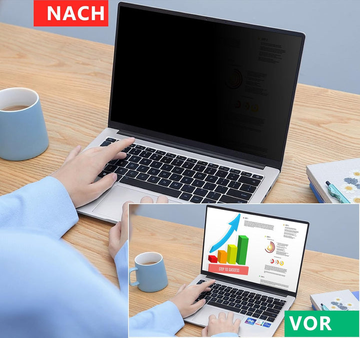 PYS Laptop Blickschutzfolie 17,3 Zoll Anti Spy Blaulicht Blendfrei Sichtschutz Folie 16:9 Abnehmbare