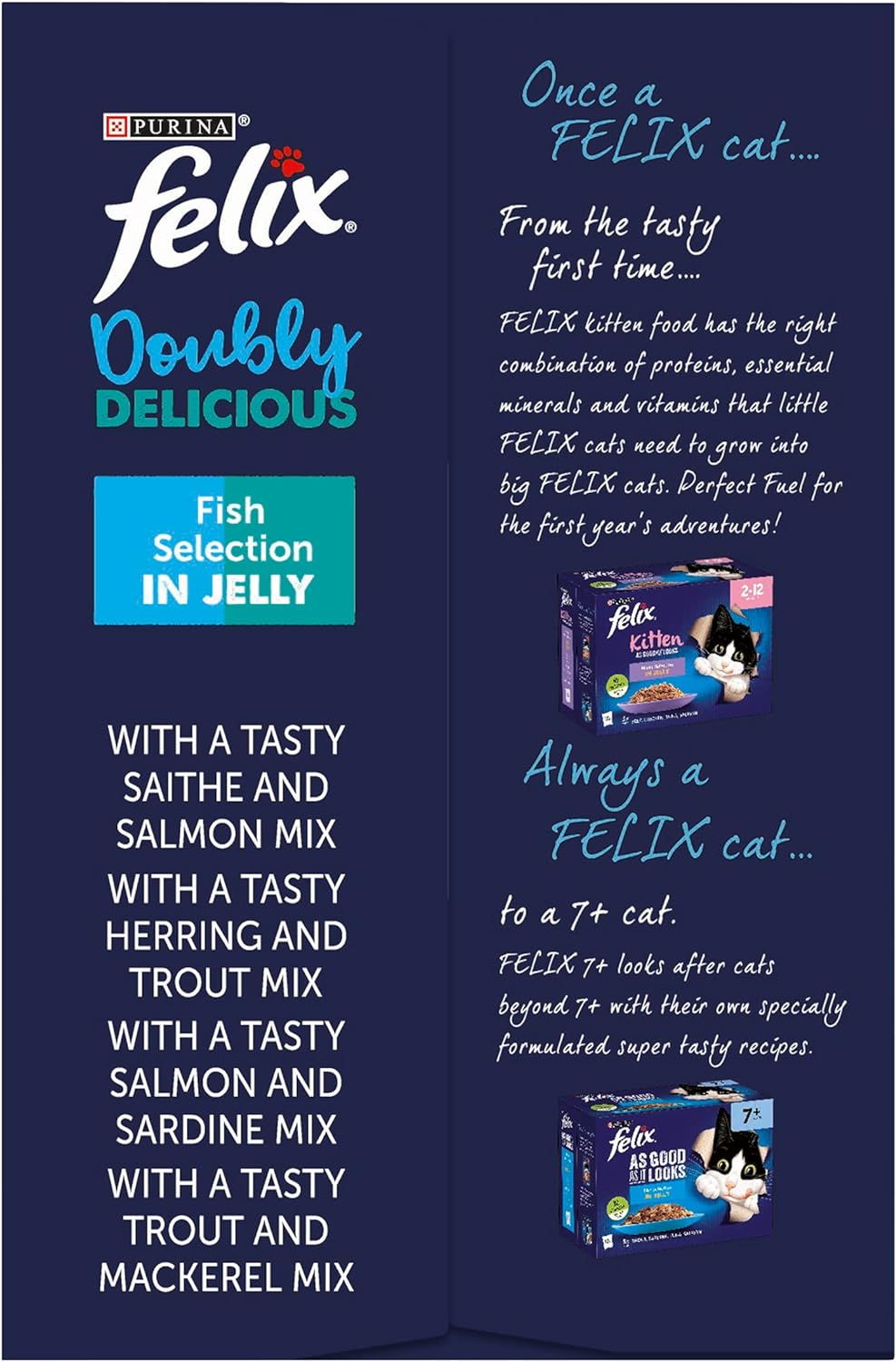 Felix Doubly Delicious Katzennassfutter für Kätzchen, Fisch in Gelee, 4 x 12 x 100 g Beutel Fisch 10