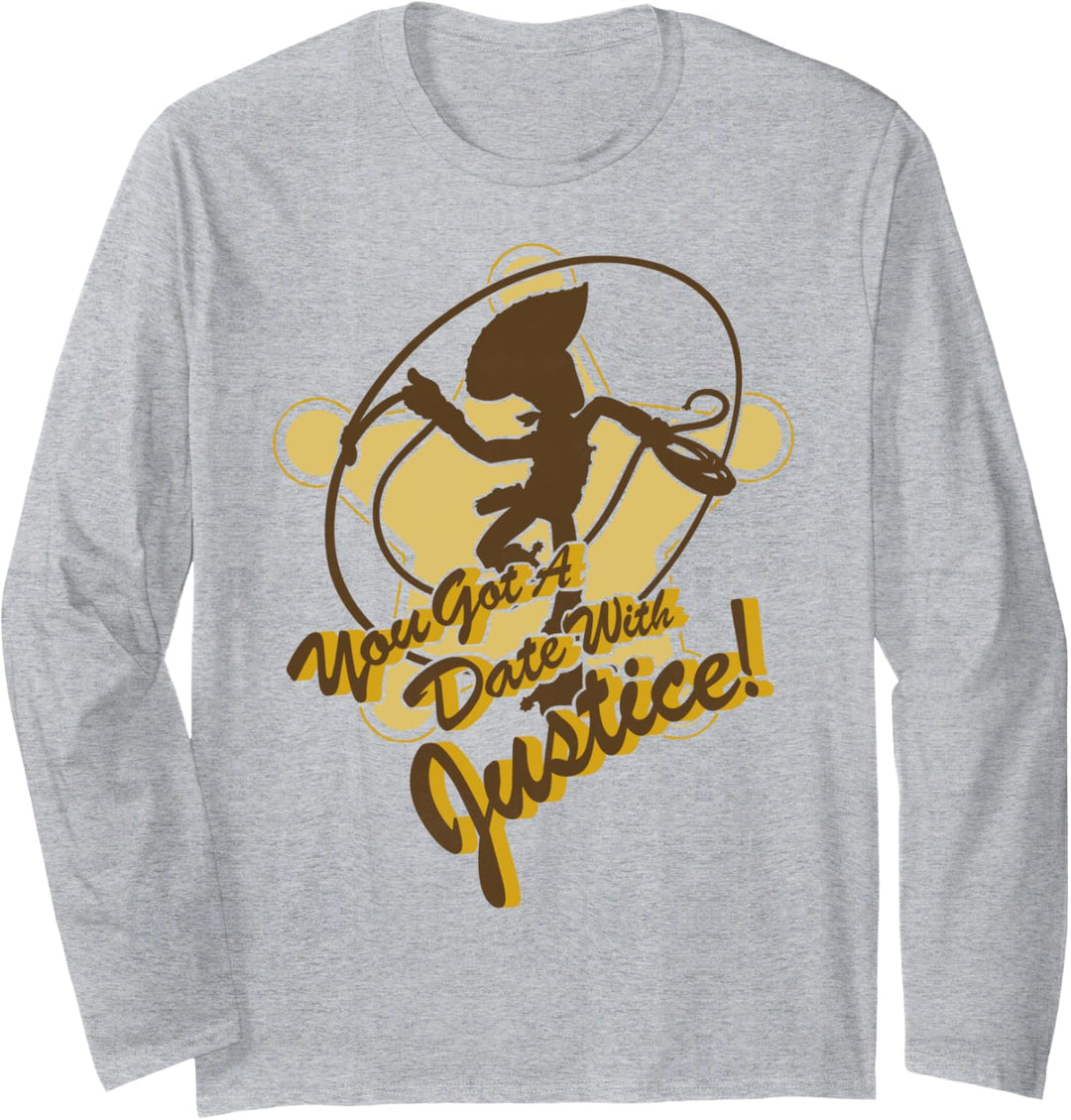 Disney Pixar Toy Story Woody Date With Justice Text Langarmshirt