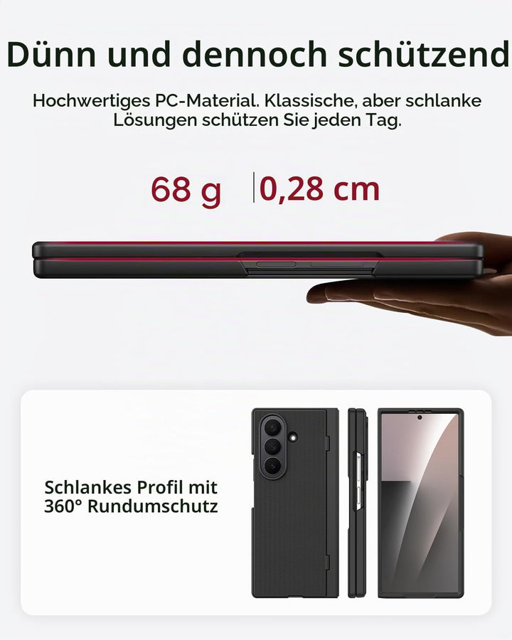 Miimall Handyhülle Kompatibel mit Samsung Galaxy Z Fold 7 Hülle mit Ständer, [HD Displayschutz] Ultr