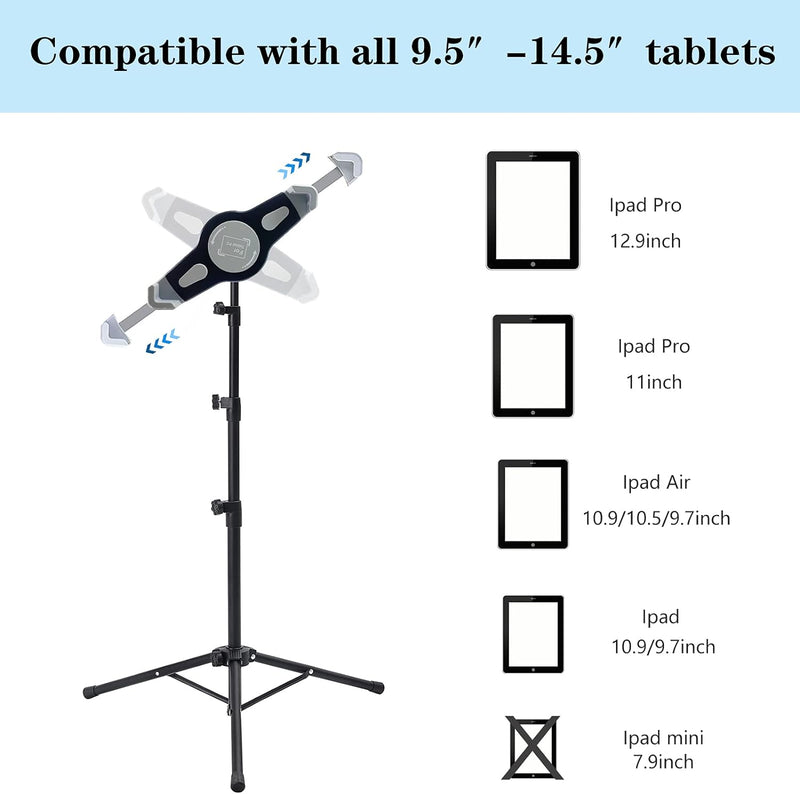 Universelle iPad Tablet-Stativhalterung + mittlerer Kugelkopf + Stativständer für iPad Pro und ander