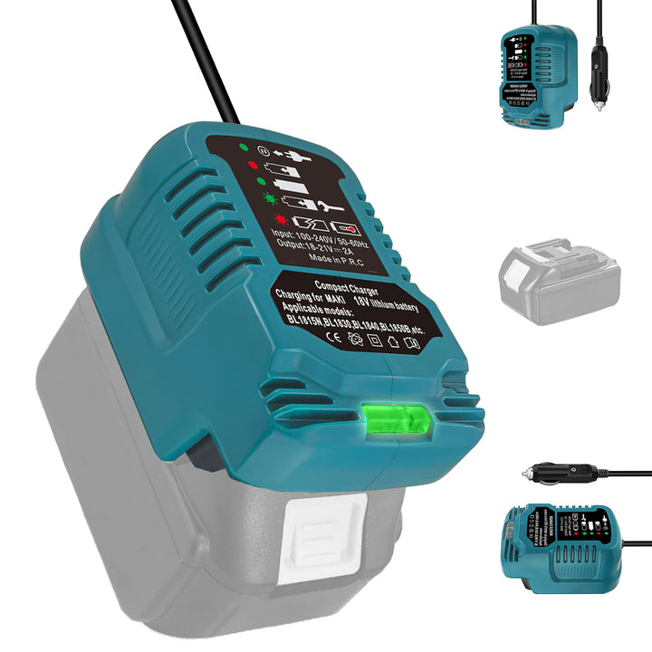 Auto DC18RC Schnellladegerät Kompatibel für Makita 18V Akku BL1830 BL1840 BL1850 BL1860, mit LED Anz