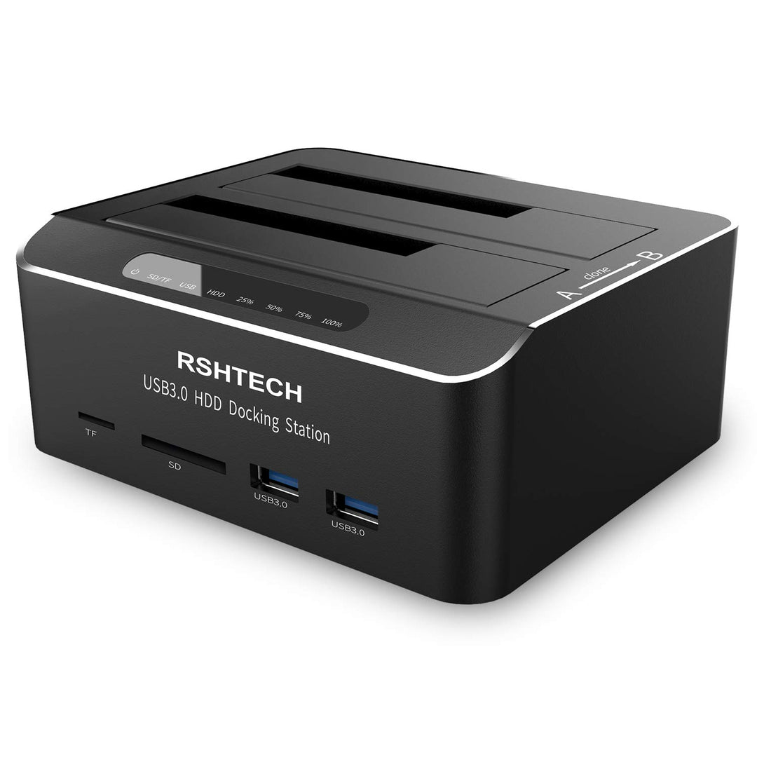 Dualschacht Festplatten Docking Station, RSHTECH USB 3.0 Aluminium Festplatten Dockingstation Offlin