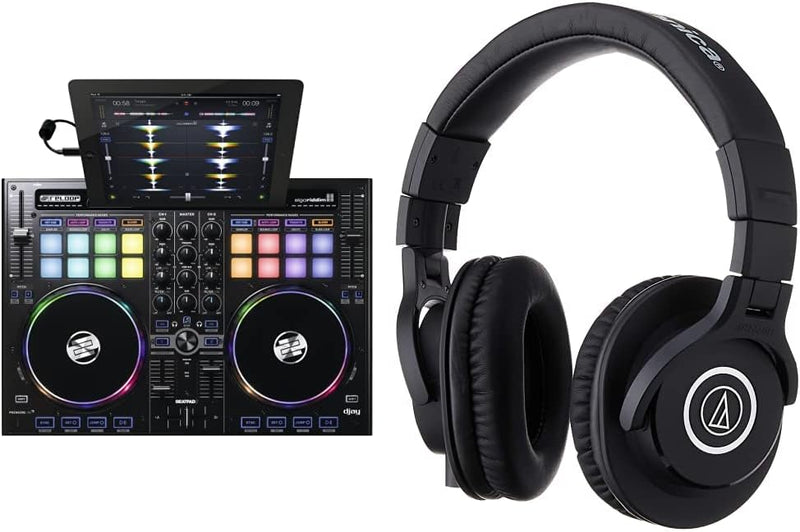 Reloop Beatpad 2 Professioneller 2-Kanal DJ-Controller & Audio-Technica M40x Studio Kopfhörer in Sch