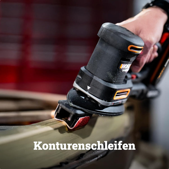 WORX 18V(20V MAX) Akku Multischleifer 5-in-1 Schleifmaschine Schlichtschleifer Schwingschleifer Deta