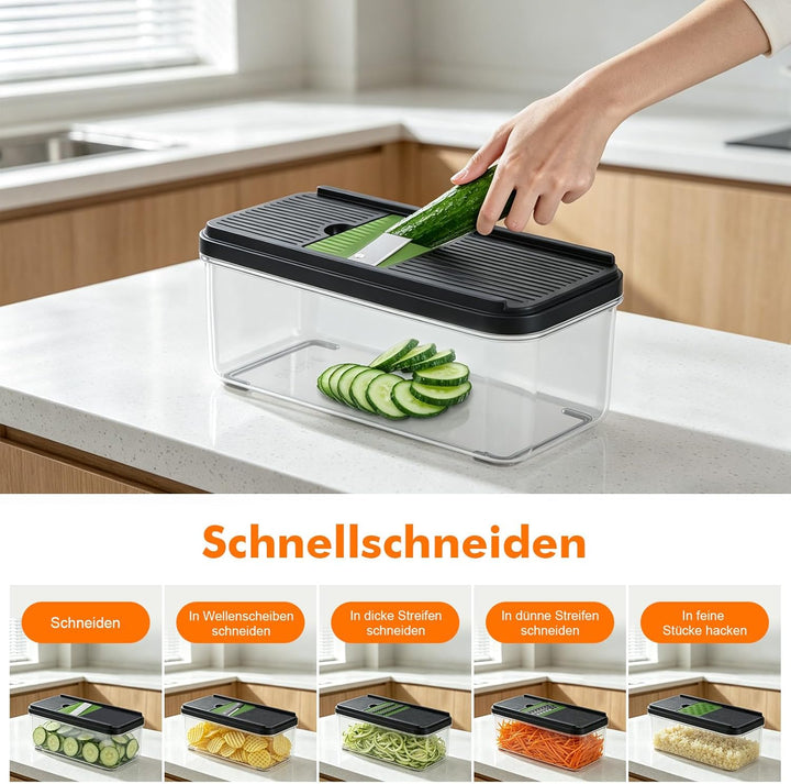 Ibergrif M524-7 GemüSeschneider, Vegetable Chopper Multifunktional Kein BPA, Gemüse Schneider Spülma