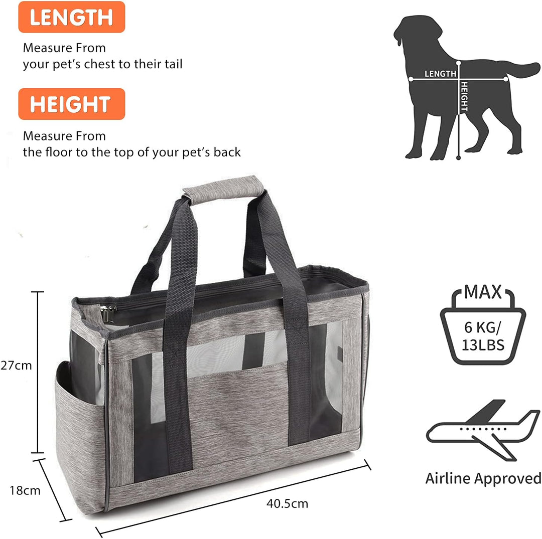 PETCUTE Hundetasche,Airline Genehmigt Transporttasche für Hunde, Transporttasche für Haustiere mit S