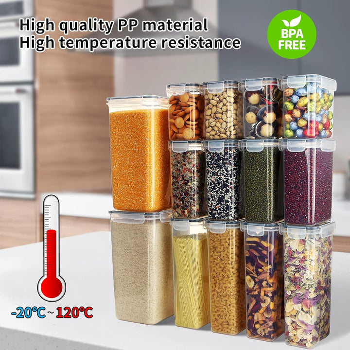 Hibisaws 31 Frischhaltedosen & Vorratsdosen mit Deckel Set, BPA-frei Und 100% Luftdicht, Transparent