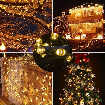 GlobaLink LED Lichterkette Batterie, 300Leds 40M Warmweiss Weihnachtsbeleuchtung Aussen- mit 8 Modi