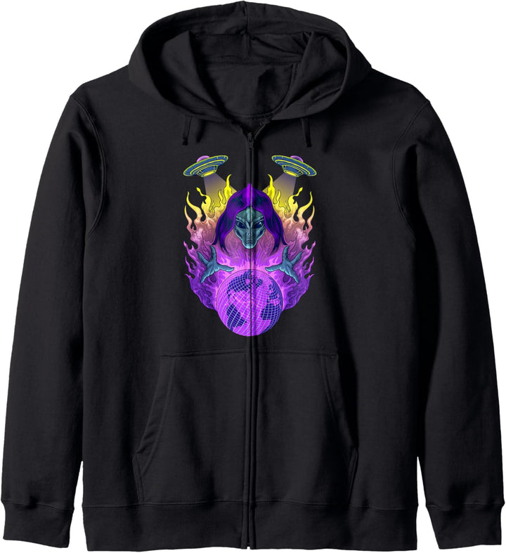 Aliens Rule the World Ufo - Sad Aesthetic Edgy Streetwear Kapuzenjacke