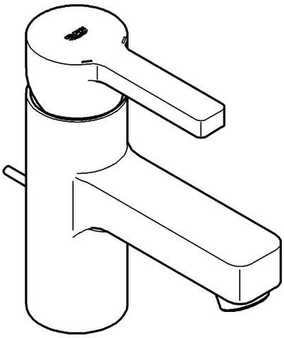 GROHE Lineare , Badarmatur - Waschtischarmatur , S-Size, glatter Körper, supersteel , 23106DC1 Edels