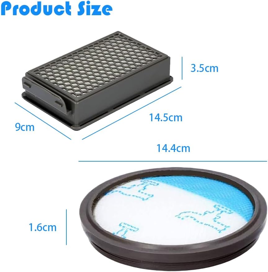 2 Sätze RO3731 Filter, Ersatzfilter für Rowenta Compact Power Silence Force Cyclonic Staubsauger RO3