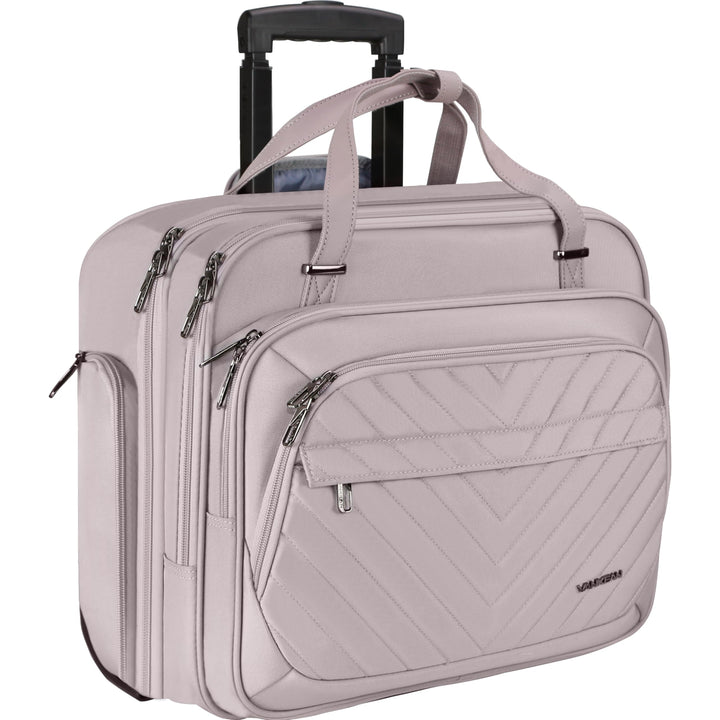 VANKEAN Rollende Laptoptasche Frauen mit Rädern, passend für bis zu 15,6 Zoll Rollende Aktentasche W