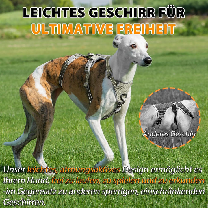 Huntboo Sicherheitsgeschirr Hund Ausbruchsicher, Panikgeschirr für Hunde, Anti Zug Hundegeschirr, Re