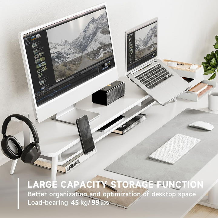 Fenge Dual Monitorständer mit Laptop Halterung/Telefon Halter/Headset Halterung, 2 Etagen Gross Mult