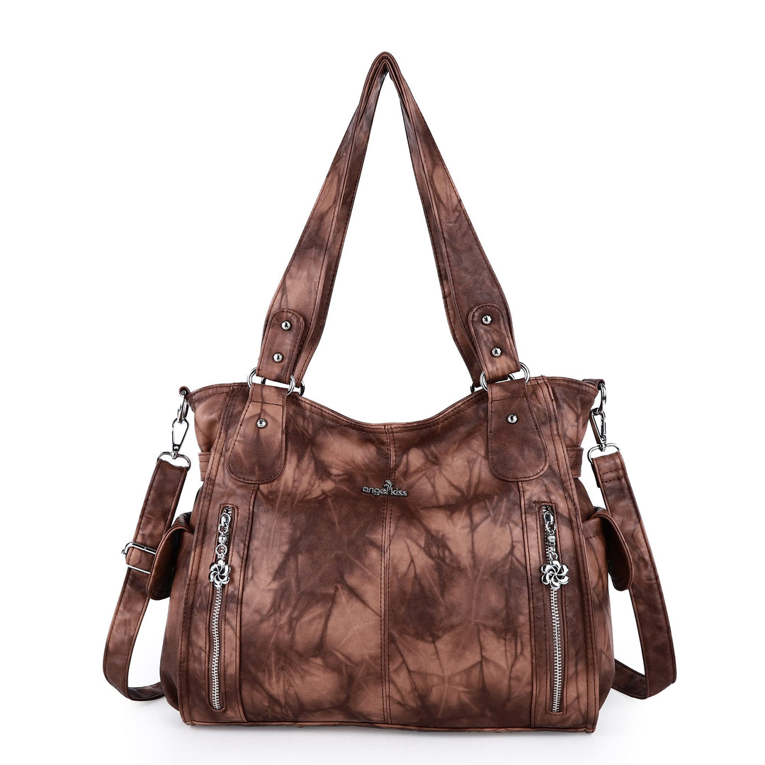 ZOCAI AngelKiss Handtasche Damen Schultertasche Multifunktionale Umhängetaschen Gewaschenes Veganes