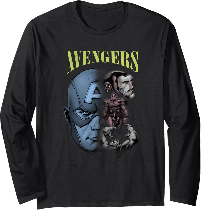 Marvel Avengers Faded Group Shot Portrait Langarmshirt