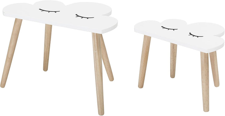 Bloomingville [W] Table, White, MDF,L45xH34xW27/L55xH46xW33 cm, Set of 2