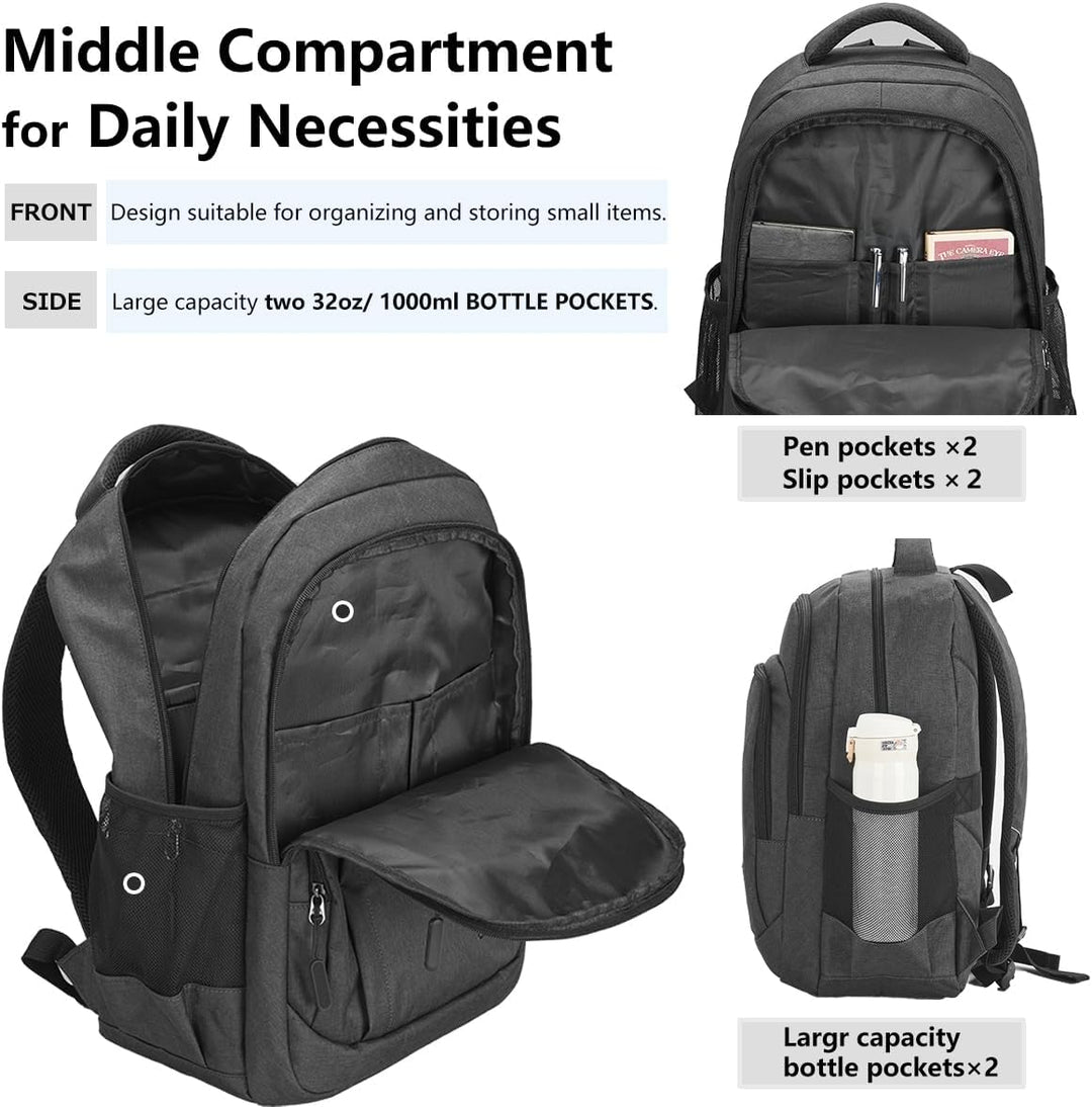 17.3 Zoll Laptop Schulrucksack Teenager Jungen und Mädchen, Rucksack Herren Gross mit Laptopfach Was
