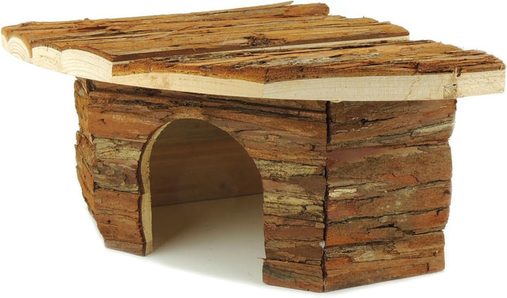 CLASSIC Kleintier-Eckheim - 22 x 22 x 13 cm Naturholz Versteck für Hamster, Mäuse, Rennmäuse &amp; ander
