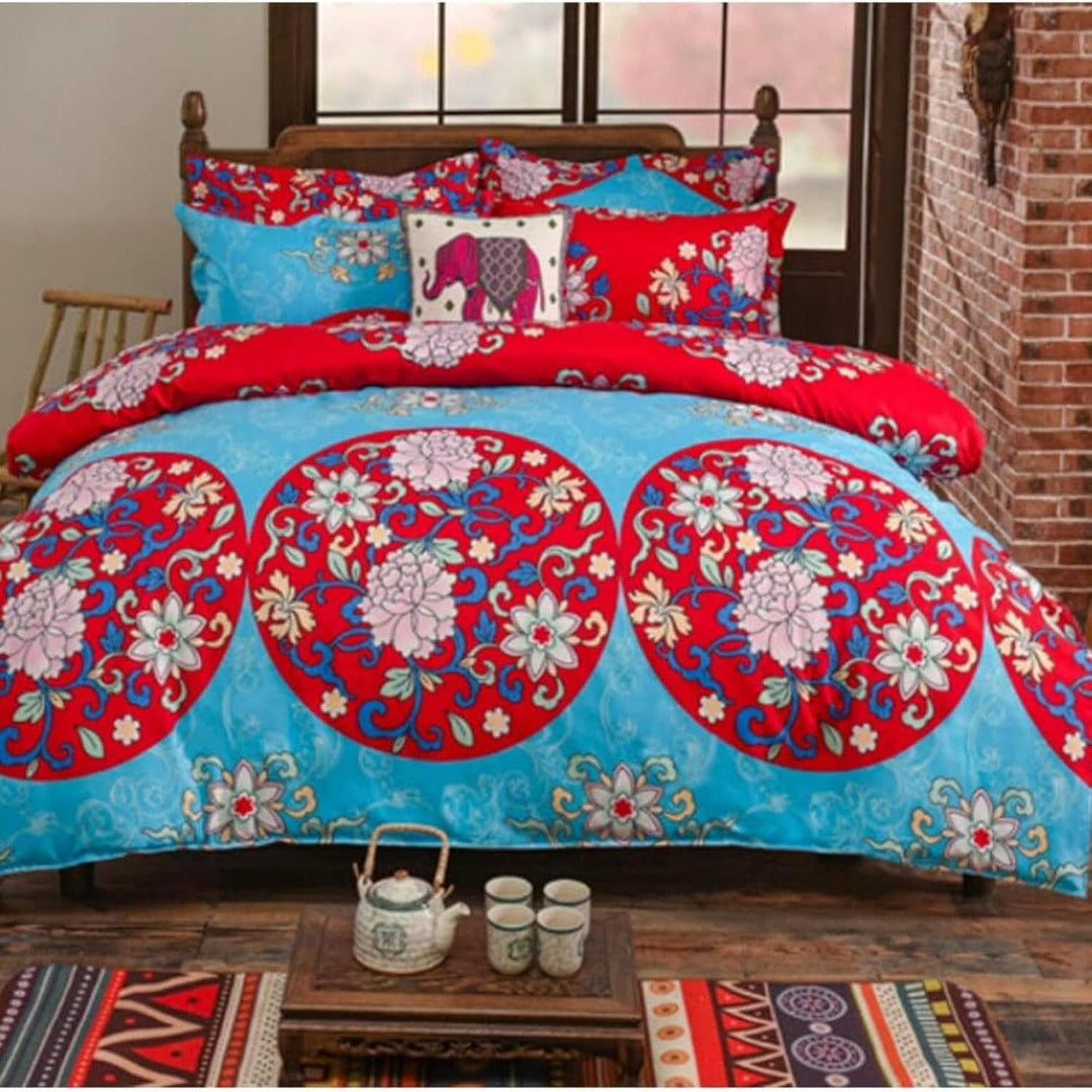 Freyamy Bohemian Bettwäsche 135x200cm Boho Indischen Mandala Bettwaren-Sets Bunt Vintage Exotische Ä