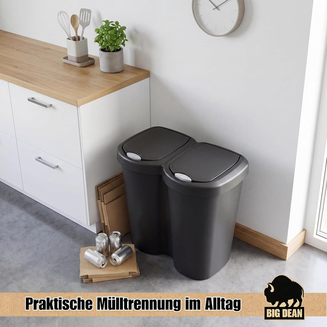 BigDean Duo Bin Mülleimer 2x20 Liter Made in Europa
