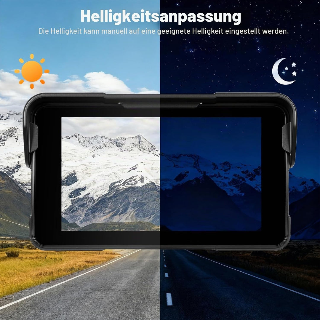 Motorrad-Navigation Mit Wireless Apple Carplay Android Auto, 5-Zoll HD Touchscreen Portables Autorad