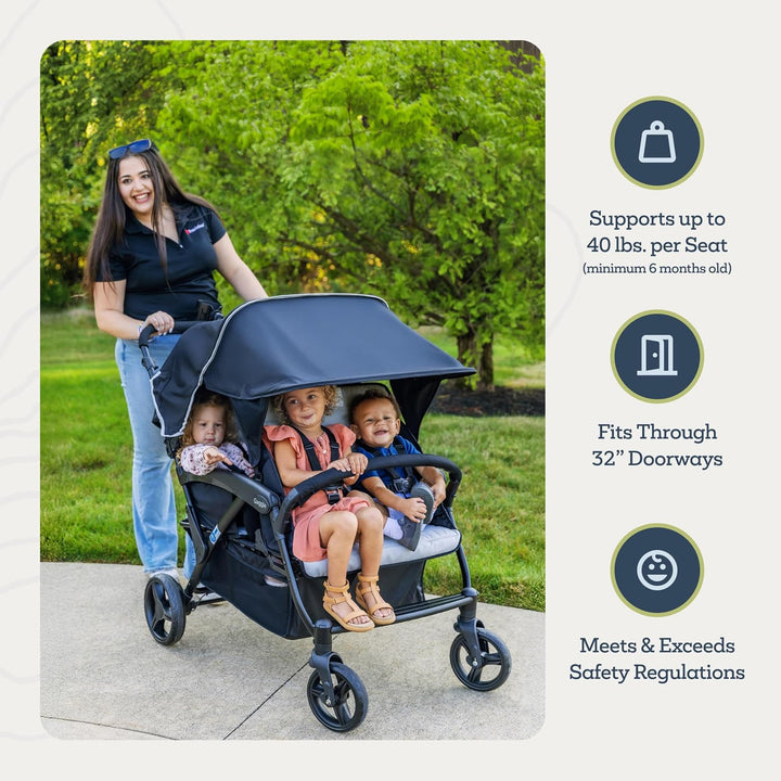 Gaggle By Foundations Odyssey 4-Sitzer-Vierlingskinderwagen, 4-Sitzer-Kinderwagen für die Kindertage