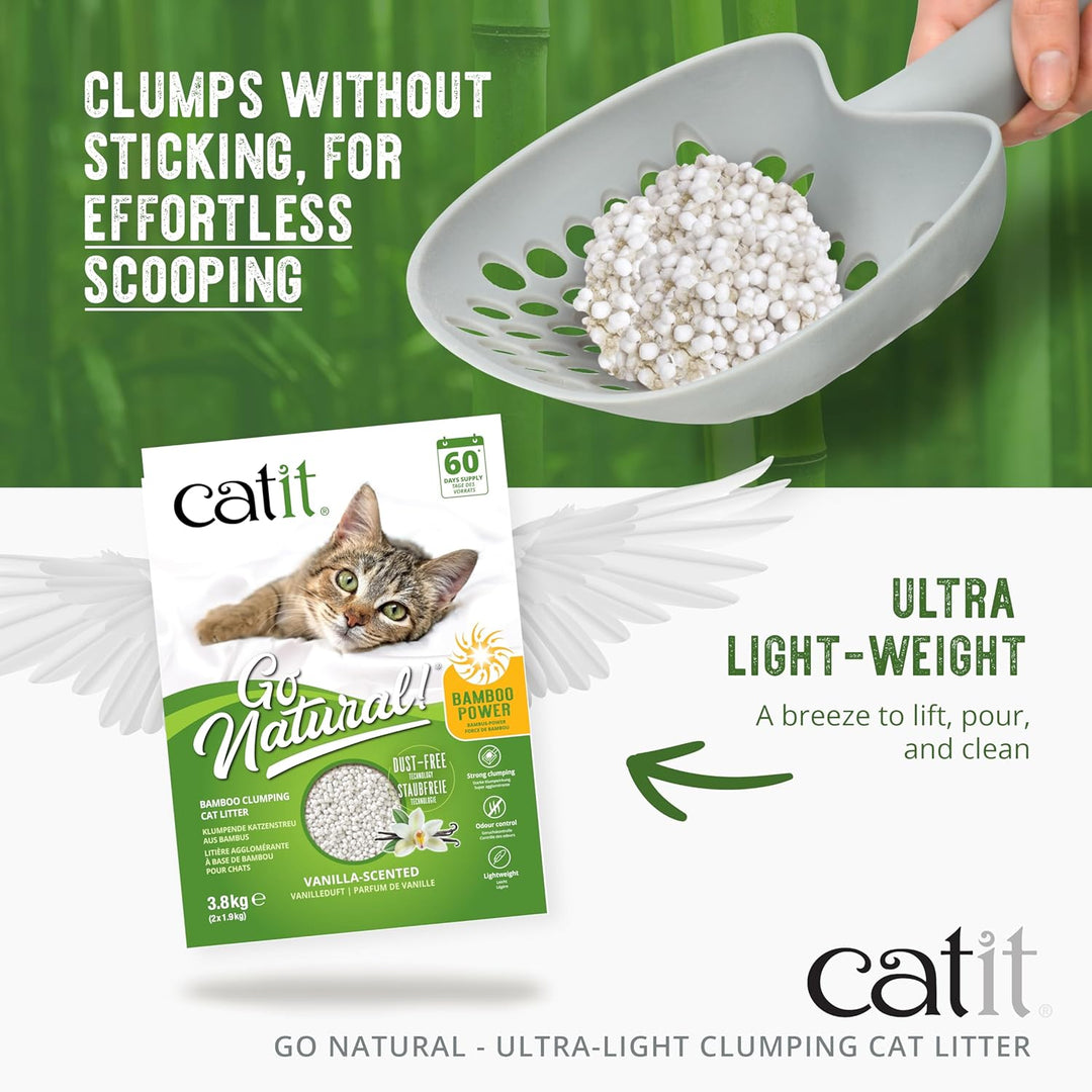 Catit Go Natural!, Klumpendes Katzenstreu aus Bambus, Vanilleduft, 1,4kg