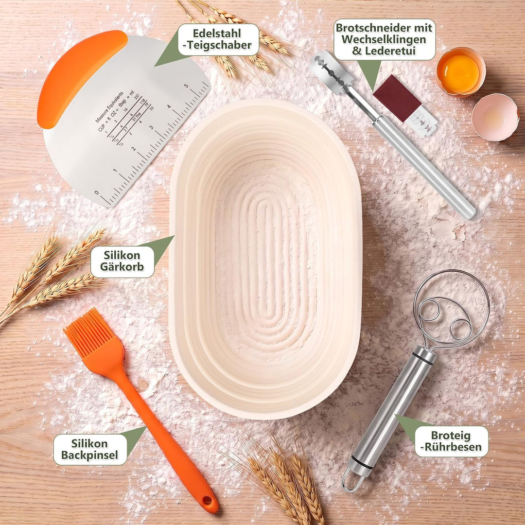 Gusseisen Topf Brot Backen 40cm, Robuste Brotbackform mit Deckel, Gusseisentopf Brotform, Idealer Br