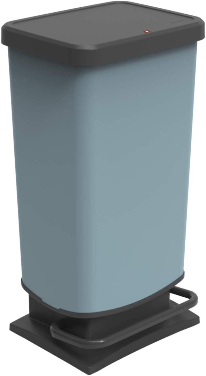Rotho Paso Mülleimer 40l mit Deckel, blau, Kunststoff Mülleimer Blau, Mülleimer Blau
