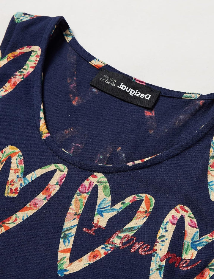 Desigual Mädchen Vest_Griselda Lässiges Kleid 7-8 Jahre Blau, 7-8 Jahre Blau