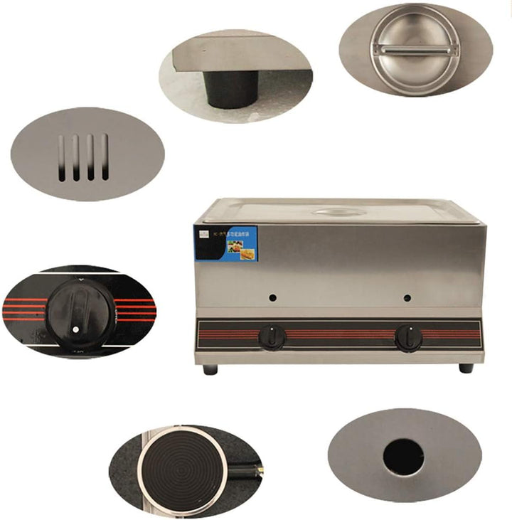 Deep Fryer Gas Fritteuse 22L Doppel-Zylinder-grosse Kapazitäts-Friteuse Edelstahl Material Infrarot-
