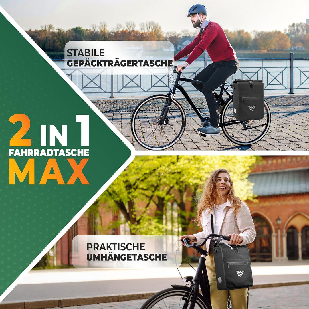 MIVELO 2in1 Fahrradtasche für Gepäckträger Gepäckträgertasche 100% wasserdicht Fahrrad Tasche für Ge
