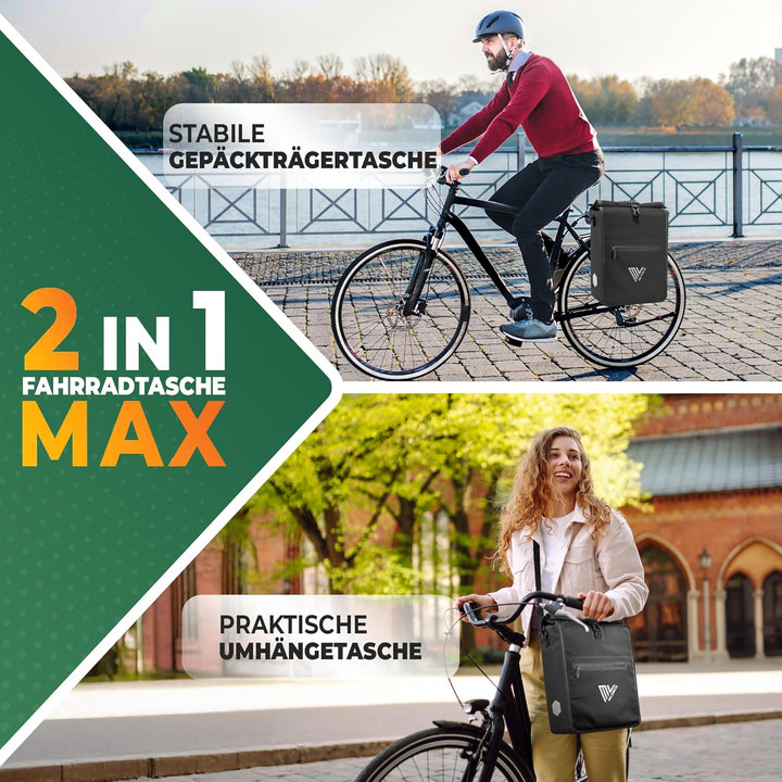 MIVELO 2in1 Fahrradtasche für Gepäckträger Gepäckträgertasche 100% wasserdicht Fahrrad Tasche für Ge