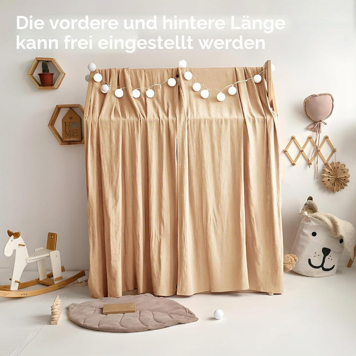 Home Bettbezug mit Goldener Applikation, handgefertigt aus 100% Baumwoll-Musselin, Stoffhimmel für d