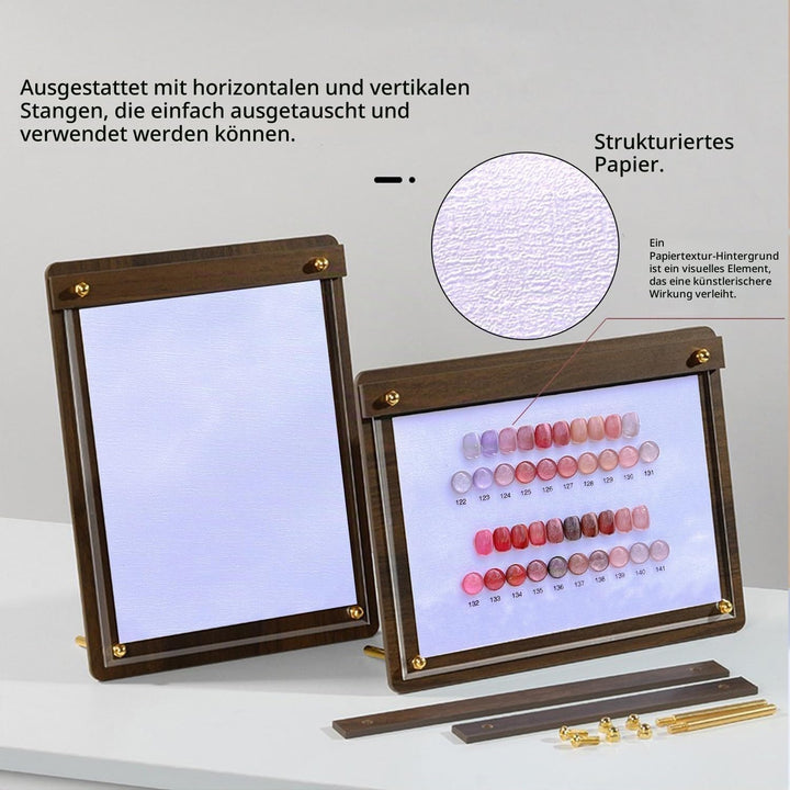 Acycoin2A Walnussholz-Nagelfarbe, Anzeigetafel, Fotorahmen, Nagellack, Klebervorlage, Farbkarte mit
