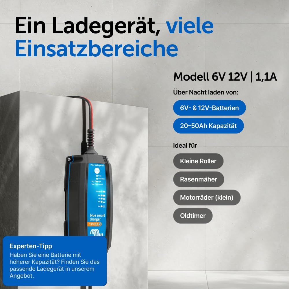 Victron Energy Blue Smart IP65 12-Volt 4 Amp 230V, Batterie Ladegerät, Bluetooth (CEE 7/17)