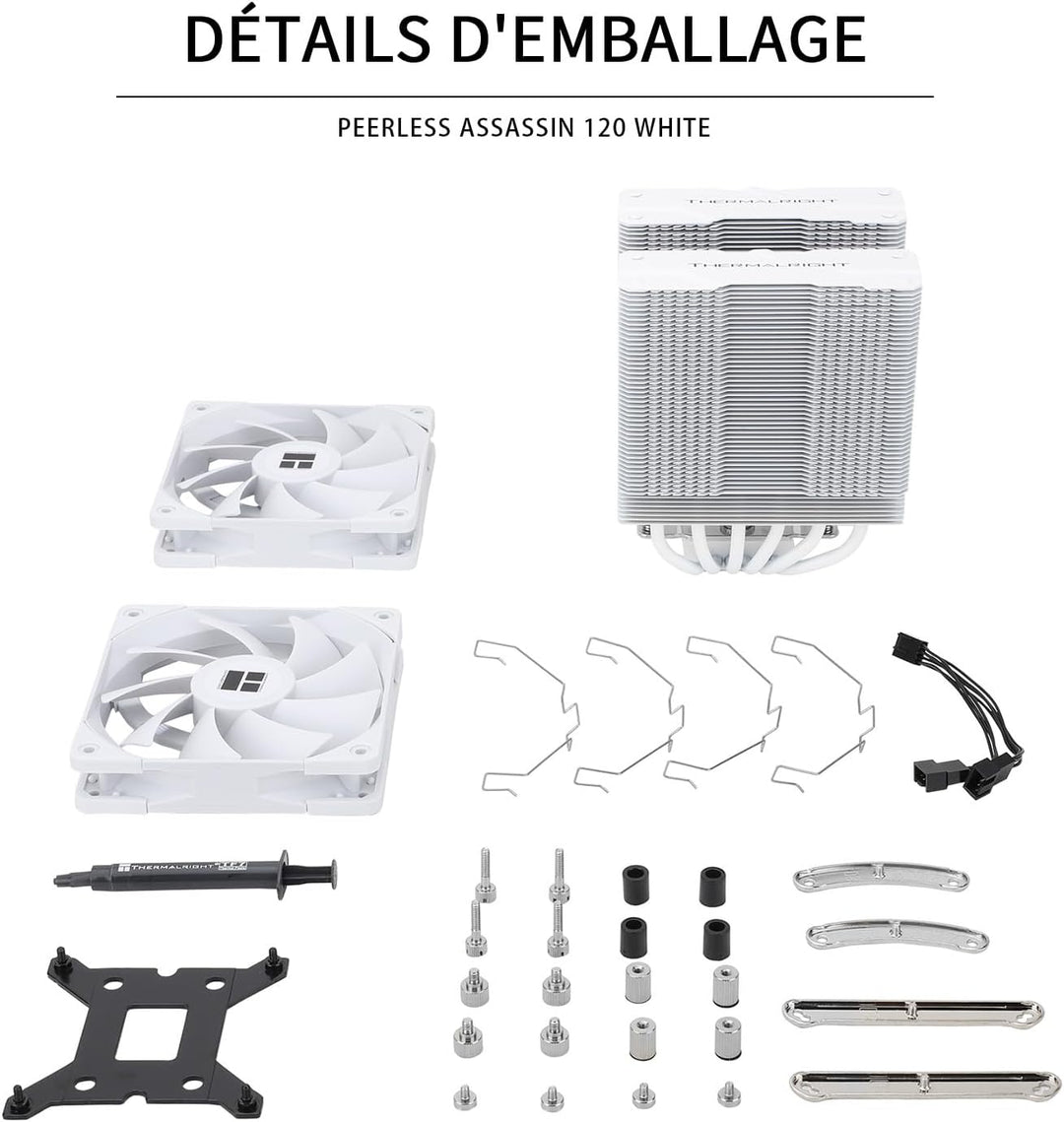 Thermalright Peerless Assassin 120 White CPU-Luftkühler, 6 Heatpipes, zwei 120mm C12W PWM Lüfter, Al