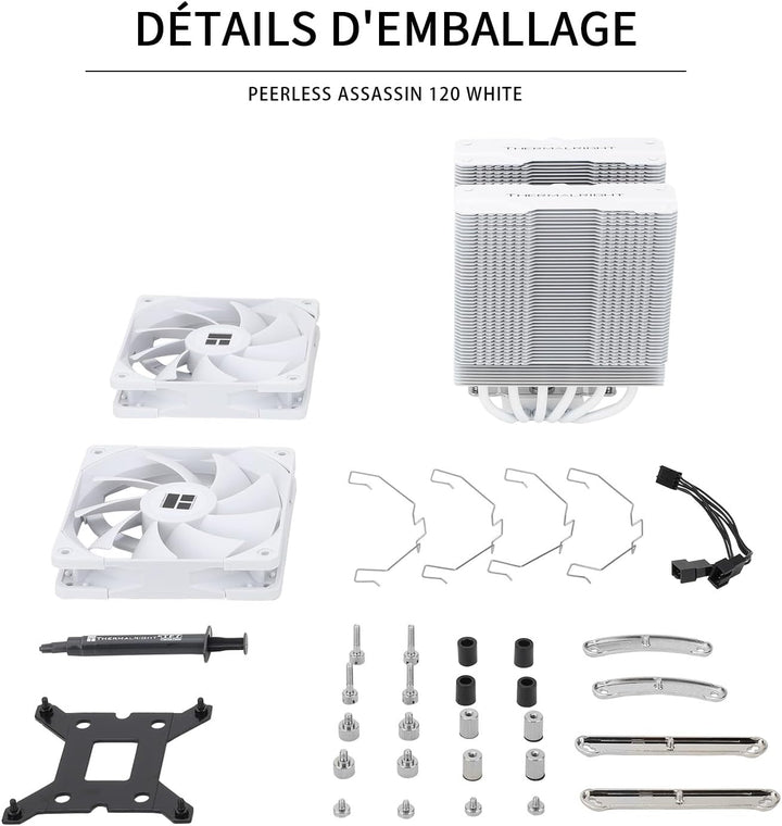 Thermalright Peerless Assassin 120 White CPU-Luftkühler, 6 Heatpipes, zwei 120mm C12W PWM Lüfter, Al