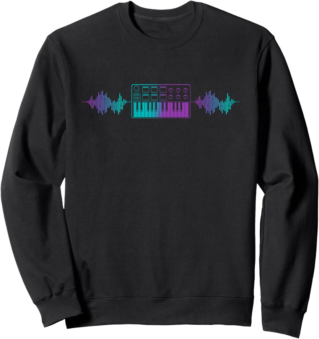 Retro Synthesizer Keyboard Elektro Music Producer Sweatshirt