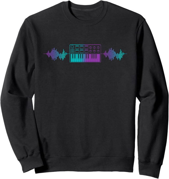 Retro Synthesizer Keyboard Elektro Music Producer Sweatshirt