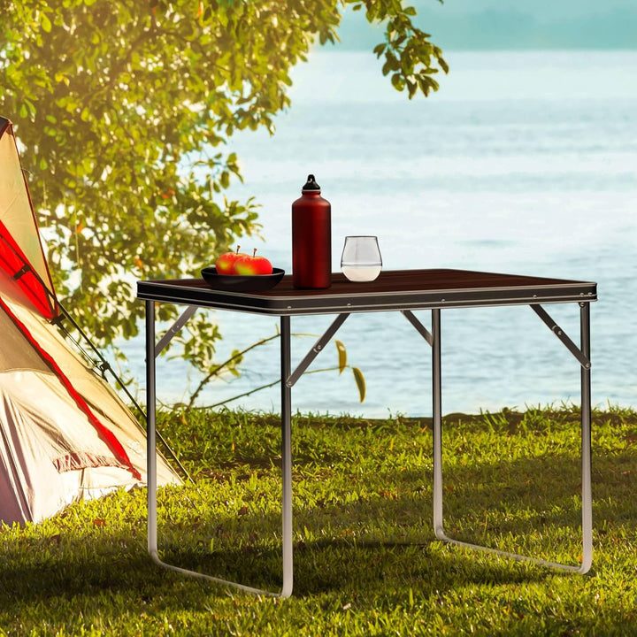 Casaria® Campingtisch klappbar Camping Klapptisch Holz Alu 80x60cm mit Tragegriff leicht Tisch faltb