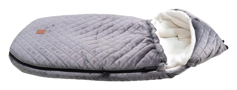Kaiser 65673 X-LARGE VELVET HOODY, Kinderwagen Fusssack (grey), grey